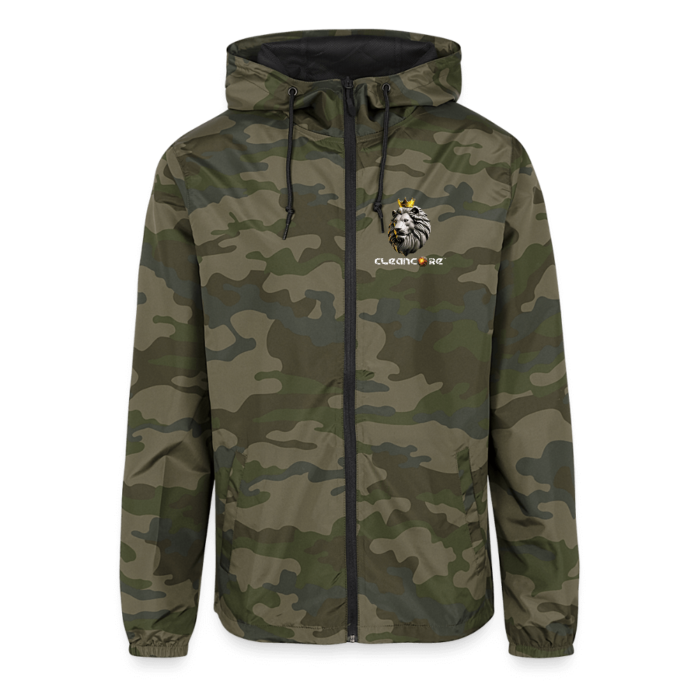 Clean Core Relentless Unisex Lightweight Windbreaker Jacket - green camo
