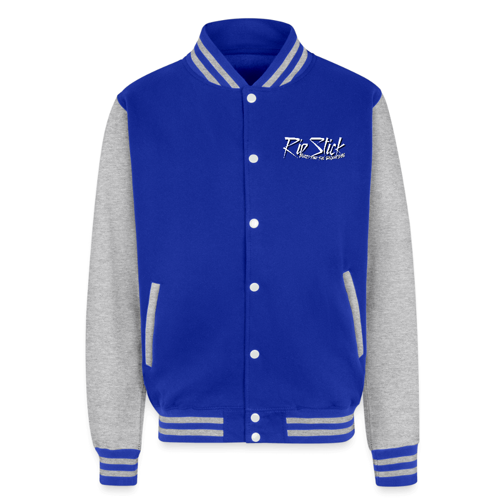 RipStick Relentless Heavyweight Letterman Jacket - royal/heather grey